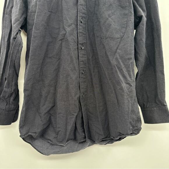 Balenciaga Paris Dark Navy Blue Check Long Sleeve Button Down Shirt Size 16 - Picture 3 of 8